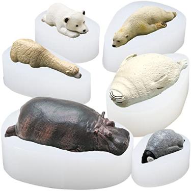 Imagem de Molde de silicone de resina animal dormindo para fundição epóxi, fabricação de joias, projetos de artesanato de argila polímera, sabonete caseiro, decoração de bolo de fondant sortidos de tamanhos