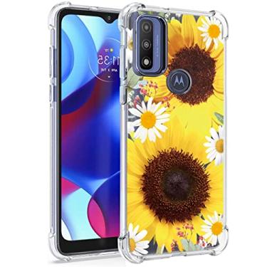 Imagem de Yodueiv Capa de telefone para Moto G Pure Case, Motorola G Pure 2021 XT2163DL capa para meninas mulheres, capa protetora transparente de TPU transparente macia para Motorola Moto G Pure 2021 (girassol)