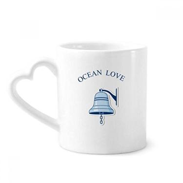 Imagem de Caneca com estampa de sino oceano amor mar vela café cerâmica copo de coração de vidro