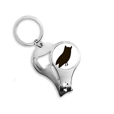 Imagem de Coruja Preta Animal Retrato Alicate de Unha Chaveiro Abridor de Garrafas Cortador