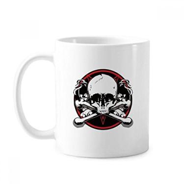 Imagem de Caneca esqueleto pirata decoração padrão cerâmica cerâmica xícara de café porcelana louça