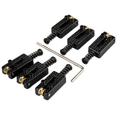 Imagem de 6 x selas + chave inglesa para Fender Strat, conjunto de chave de surfe com ponte de rolo de guitarra de metal
