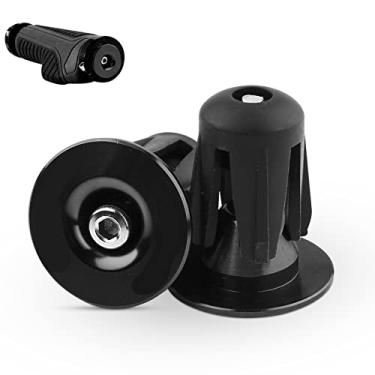 Imagem de extremidades de guidão de bicicleta ajustáveis de alumínio,Tampões de extremidade de guidão, tampa de plugue de extremidade de barra (Black)