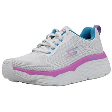 Imagem de Skechers T nis feminino Max Cushioning Elite, Branco/Rosa/Azul, 8.5