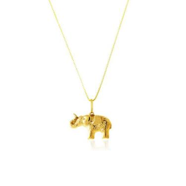 Imagem de Pingente Ouro 18K Elefante Espelhado Riqueza Prosperidade R028 - 750 N