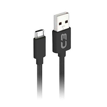 Imagem de Cabo USB-Micro USB C3PLUS CB-M21BK 2M Preto - Compatível com Android USB-Micro Corrente 2A