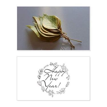 Imagem de Simpol Leaf Plant Picture Nature New Year Festival Cartão de felicitações Bless Message Present