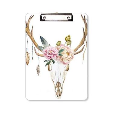 Imagem de Cabeça de veado flor folha Nation prancheta pasta bloco de escrita placa de apoio A4