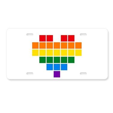 Imagem de DIYthinker Rainbow Gay LGBT Placa de licença de aço inoxidável para decoração de placa de carro