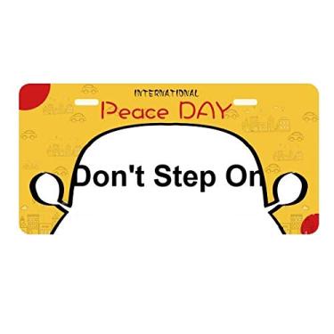 Imagem de DIYthinker Placa de carro Don't Step On Black Symbol Pattern Tag Decoração de carro Dia da Paz