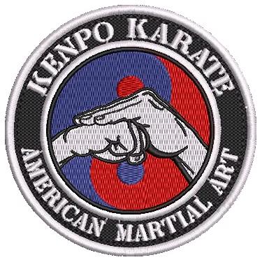 Imagem de AM0247 Karate Kenpo Patch Bordado Para Kimono Jaquetas Boné (Azul e Vermelho Aplicar com Ferro)