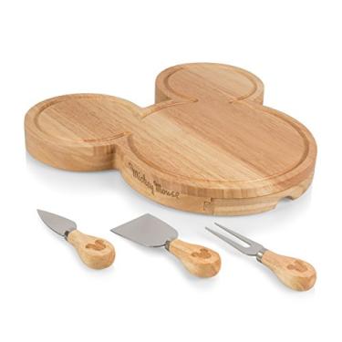 Imagem de TOSCANA - a Picnic Time brand Faca de queijo em forma de cabeça do Mickey Mouse da Disney, conjunto de charcutaria, tábua de corte de madeira, tamanho único