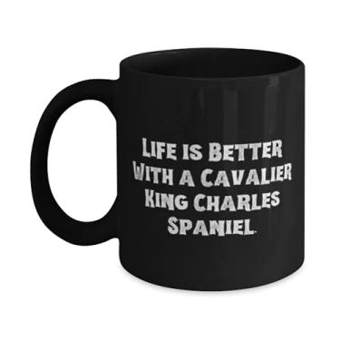 Imagem de Life is Better With a. Cavalier King Charles Spaniel Caneca de 325 ml, Cavalier King Charles Spaniel, Copo para os amantes de animais de estimação