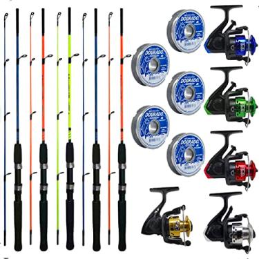 Imagem de Kit De Pesca 5 Vara 1,20m 10KG 5 Molinete e 5 Linhas
