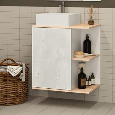 Imagem de Gabinete para Banheiro sem Cuba 60cm Báltico Móveis Bosi Cristal/faia