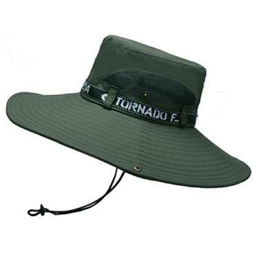Imagem de Chapéu de sol para homens e mulheres, chapéu de pesca UPF50+, chapéus de caçamba de proteção solar chapéu Safari de aba larga, chapéu Boonie para caminhadas na praia, chapéu de sol de(Bege)