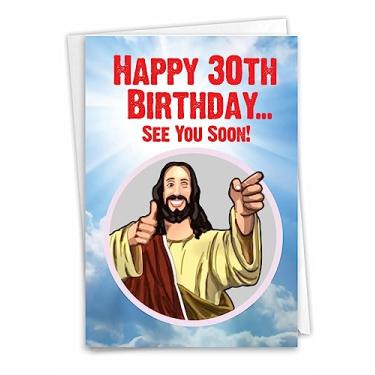 Imagem de NobleWorks - Cartão engraçado de aniversário de 30 anos - Marco humor de Deus Coringa, cartão de nota Happy Bday de 30 anos com envelope (1 cartão) - See You Soon 30 C7235MBG