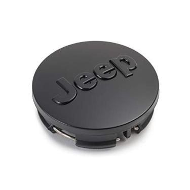Imagem de Mopar 2013-2021 Jeep Tampa central preta para rodas com acabamento acetinado/fosco novo OEM