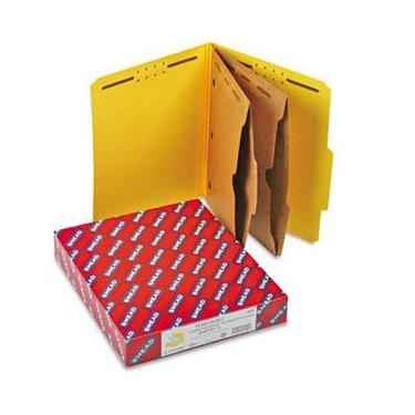 Imagem de Smead Pastas De Classificação Da Guia Superior Da Prensa De Seis Seções Com Bolsos Folder,Psbd,6Sec,Ltr,Yw (Pacote Com 2) Amarelo