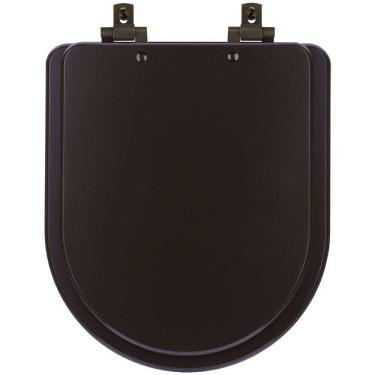 Imagem de Assento Sanitário MDF Soft Close Carrara Marrom Fosco para Vaso Deca com Ferragem Marrom