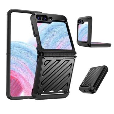 Imagem de Capa de telefone armadura galvanizada para Samsung Galaxy Z Flip 5 4 3 Flip5 Flip4 Flip3 5G Capa dura protetora completa, preta, para Galaxy Zflip 4