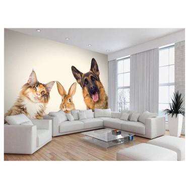 Imagem de Papel De Parede 3D Animais Cão Gato Petshop 3,5M Anm417