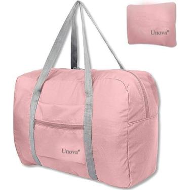 Imagem de Bolsa esportiva Unova para viagem, leve e dobrável, de nylon, resistente à água, para ginástica, com gancho na bagagem, B-Pink, One_Size