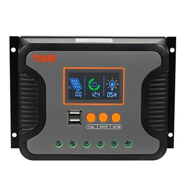 Imagem de Controlador de energia solar 80A PWM Controlador de carregamento de bateria de lítio 12V-48V Controlador de carga solar com carga em massa/impulso/flutuante Display LCD 12V/24V/36V/48V Detecção