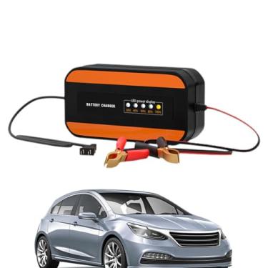Imagem de Fovolat Carregador de bateria automático, carregador para bateria de carro - Carregador de bateria veicular 12V - Carregador de bateria de carro portátil para carro, motocicleta, caminhão, mantenedor