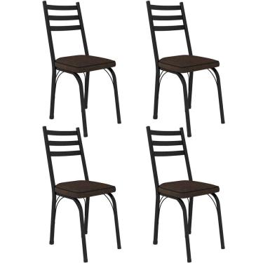 Imagem de Kit 4 Cadeiras Tubular Nara 141 de Aço Cromo