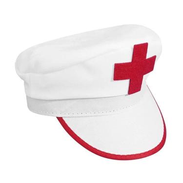 Imagem de Quepe Chapéu Enfermeira Branco Adulto Fantasia Carnaval