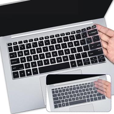 Imagem de 2 peças de capa de teclado para 2025-2022 HP EliteBook 830 835 840 845 1040 G9 G10 33.8 e 35.6 cm, HP EliteBook 13.3 35.6 cm (Não serve para 840 845 1040 G8 G7 G6 G5 G4 G3), preto + transparente