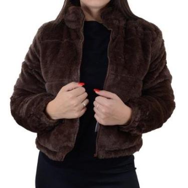 Imagem de Jaqueta Feminina Queens Puffer Dupla Face Pele Marrom - GRFB227-Feminino
