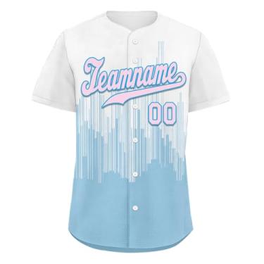 Imagem de AWSOLE Camisetas de beisebol personalizadas com design urbano uniforme de equipe de baixo para baixo, camisas masculinas, número de nome costurado, Estilo 2, P