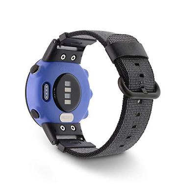 Imagem de C2D JOY Pulseira clássica de tecelagem de nylon compatível com Garmin Forerunner 45/45S, acessório de substituição para relógio inteligente com adaptadores - grande (preta)