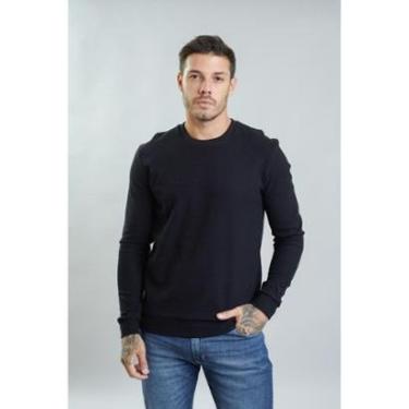 Imagem de Camiseta Manga Longa Masculina Texturizada Gola Redonda Dialogo Jeans-Masculino