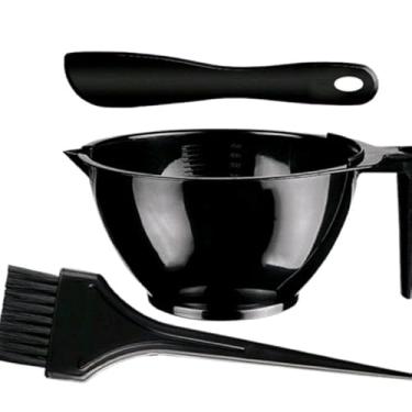 Imagem de kit pintura tintura para cabelo pincel espátula pote