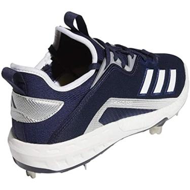 Imagem de adidas Tênis de beisebol masculino Fv9348, Azul marinho/branco/prata, 38