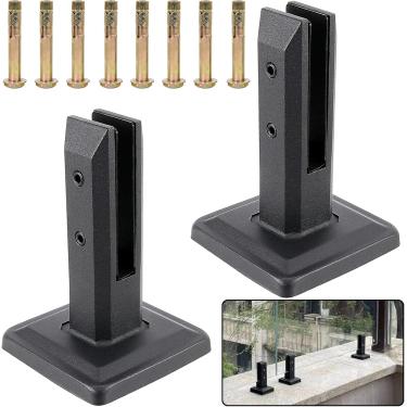 Imagem de Torneira de cerca de piscina de vidro SS2205 de grau marinho, torneira de corrimão de vidro Espessura de vidro 3/10" a 1/2" Suporte de braçadeira de corrimão para varanda de convés Balaustra