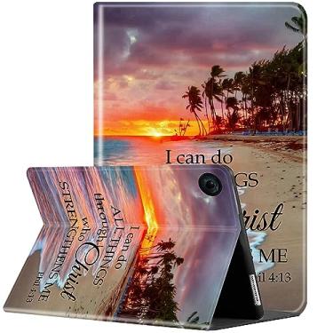 Imagem de Capa para iPad de 10,2 polegadas (2021/2020/2019)/iPad Air 10,5 "2019/iPad Pro 10,5 polegadas com suporte multiângulo com proteção automática hibernar/despertar – Sunset Beach