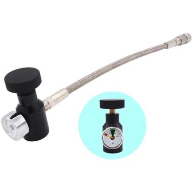 Imagem de VaVoger Adaptador de enchimento de rifle de ar PCP Paintball com mangueira trançada de 25,4 cm e medidor de 3000 psi