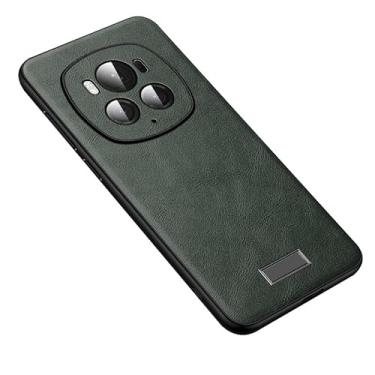 Imagem de POYUFRG Capa ultrafina para Honor Magic 6 Pro/6, capa de couro com lentes com tudo incluído, leve, capa para telefone empresarial, proteção contra choque de borda macia, verde, 6 Pro