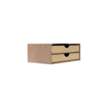 Imagem de Organizador/ Suporte De Monitor C/ 2 Gavetas Em Mdf Cru - MV Utilidade