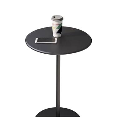 Imagem de Mesa de bar alta de bistrô, mesa redonda de bar de coquetel com base de metal, mesas laterais de sofá, mesa alta de bistrô, mesa de altura de balcão para cozinha, sala de jantar, sala de estar, fácil