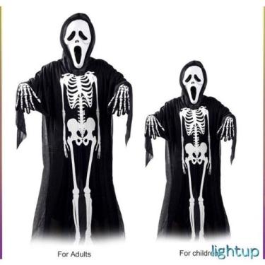 Imagem de Fantasia Esqueleto 80cm Caveira Infantil Criança Para Festas E Hallowe