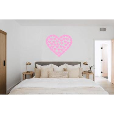 Imagem de Kit 108 Adesivos Coração Decoração Sala, Quarto - Imprimax, ROSA CLARO