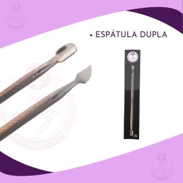Imagem de Espatula Dupla Unha Cutícula Manicure Pedicure Inox Com nota - Liz Pro