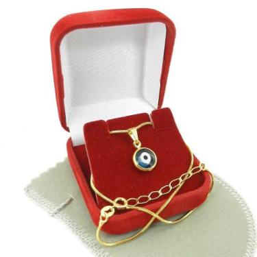 Imagem de Tornozeleira Feminina 25/29cm Olho Grego Folheada Ouro TZ121 - WNBIJOU