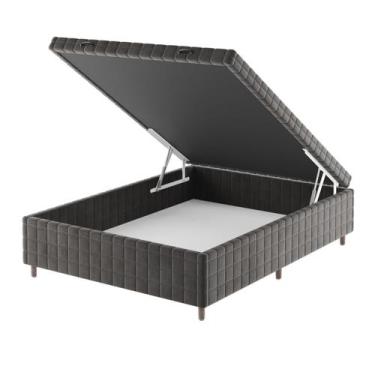 Imagem de Base Box Bau Casal Ravena (43x138x188cm) Grafite - Casa Giulia - Vian