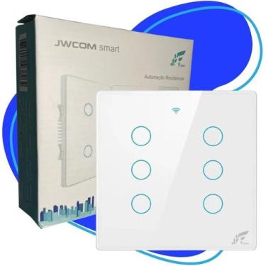Imagem de Interruptor 6 Botões  Wifi 4x4 Instalação Com Ou Sem Neutro - JWCOM